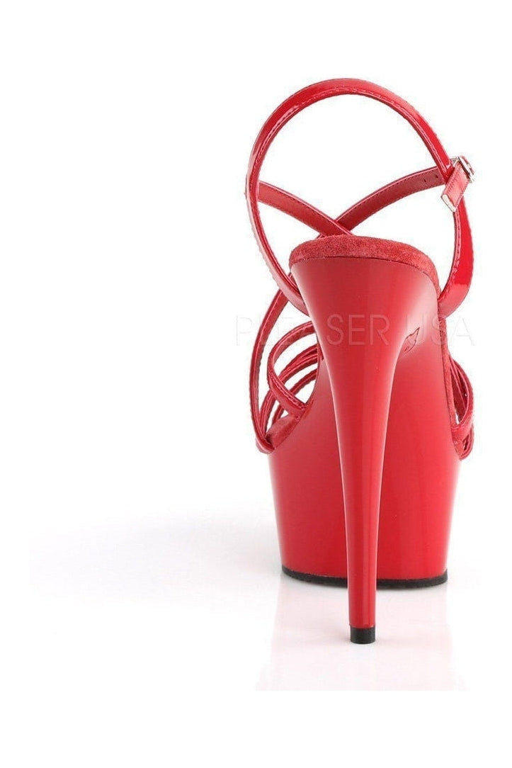 Pleaser DELIGHT-613 Platform Sandal in Red Patent