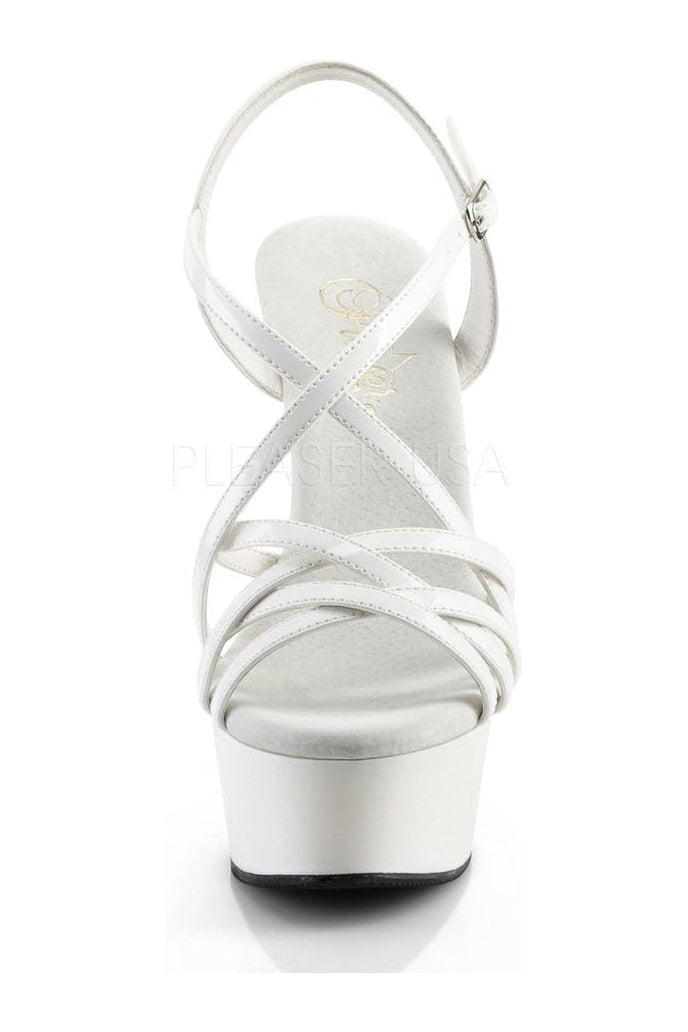 Pleaser DELIGHT-613 Platform Sandal in White Patent
