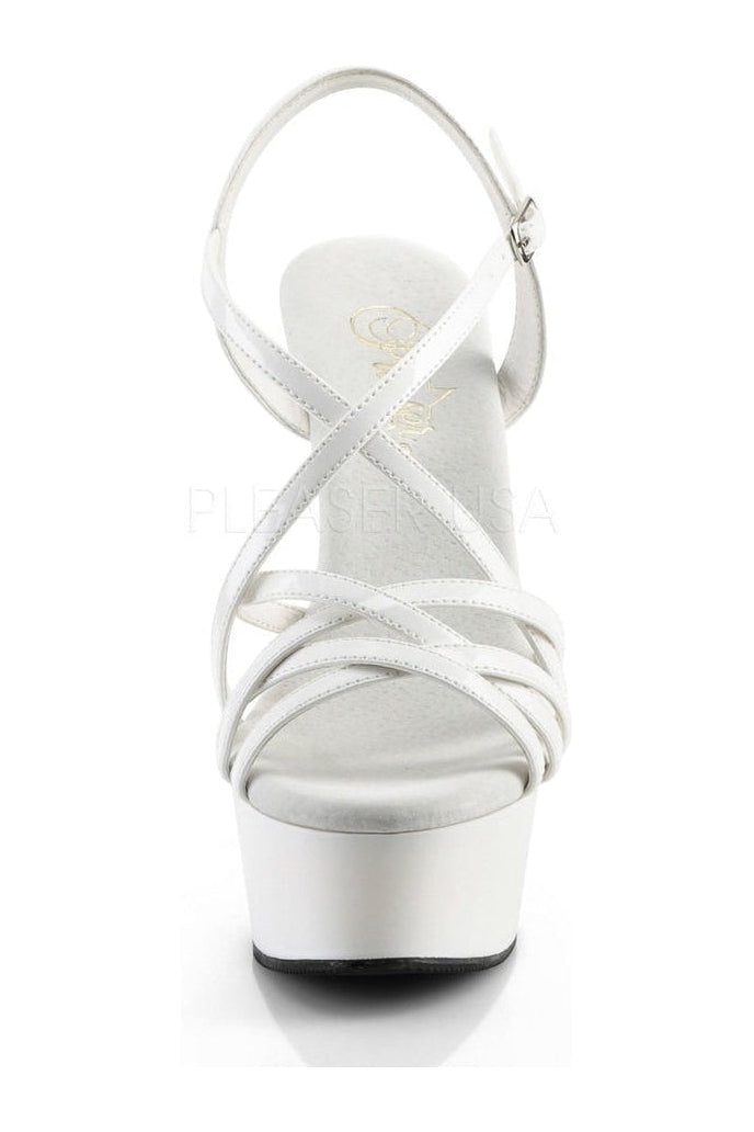 DELIGHT-613 Platform Sandal | White Patent-Pleaser-Sandals-SEXYSHOES.COM