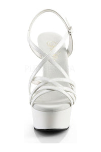 Pleaser DELIGHT-613 Platform Sandal in White Patent