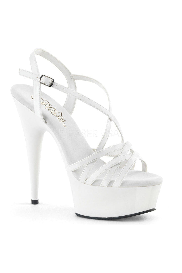 DELIGHT-613 Platform Sandal | White Patent-Pleaser-White-Sandals-SEXYSHOES.COM