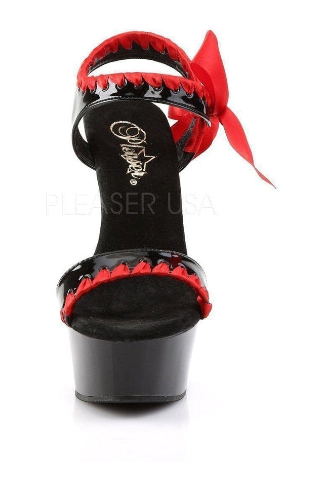 Pleaser DELIGHT-615 Platform Sandal in Black Patent