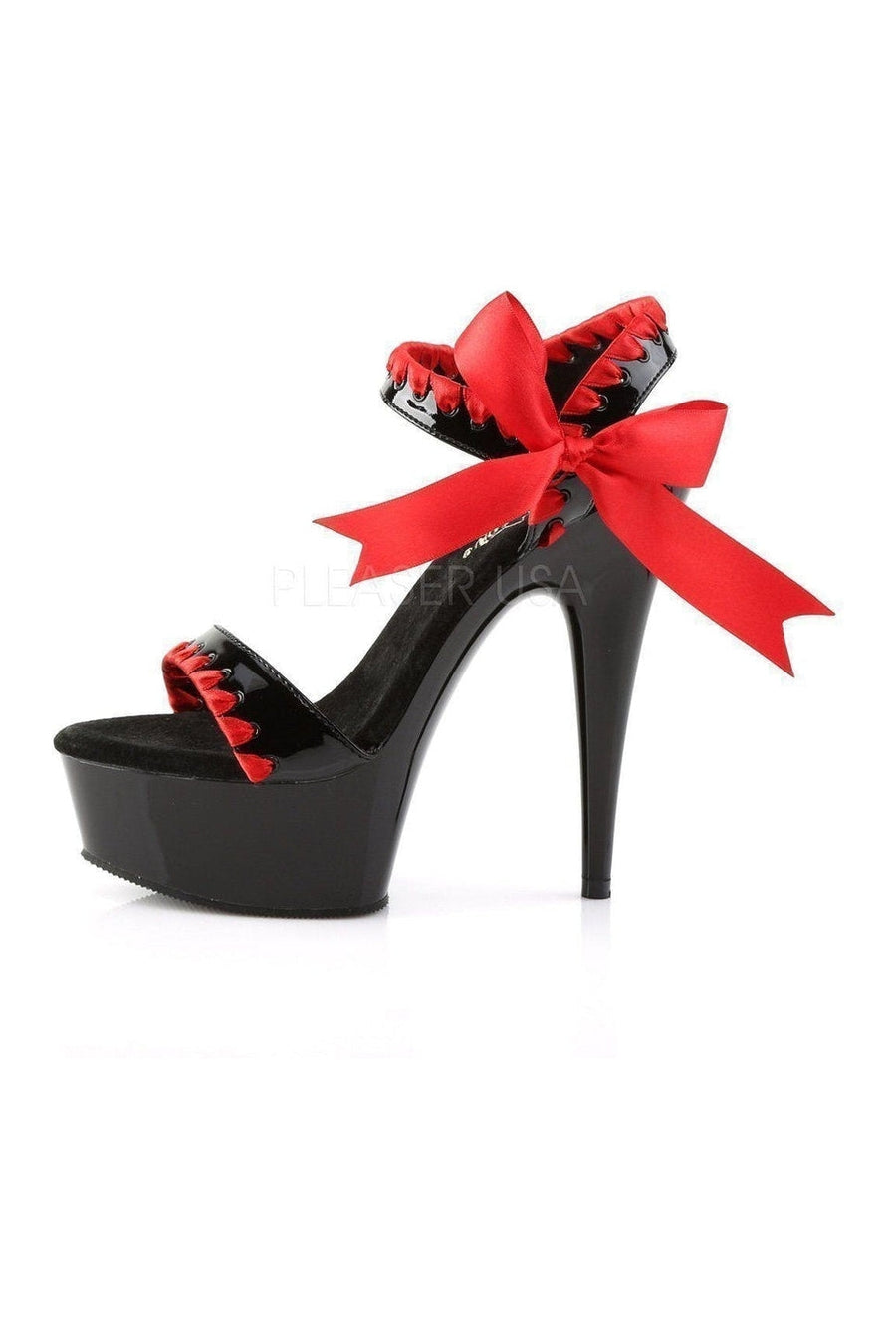 Pleaser DELIGHT-615 Platform Sandal in Black Patent