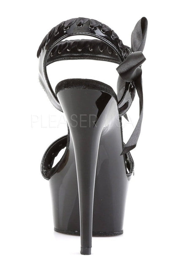 DELIGHT-615 Platform Sandal | Black Patent-Pleaser-Sandals-SEXYSHOES.COM