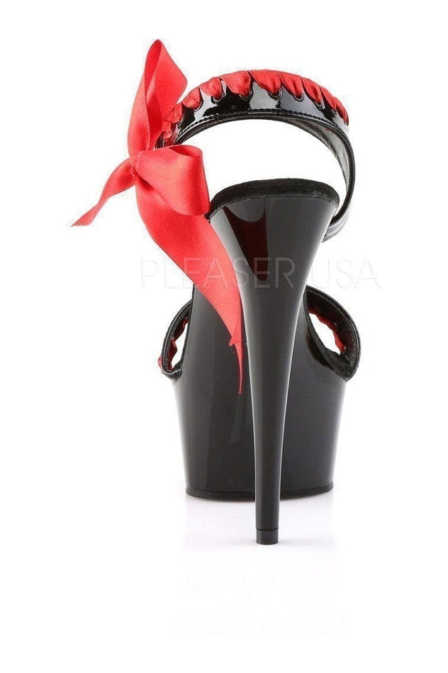 DELIGHT-615 Platform Sandal | Black Patent-Pleaser-Sandals-SEXYSHOES.COM