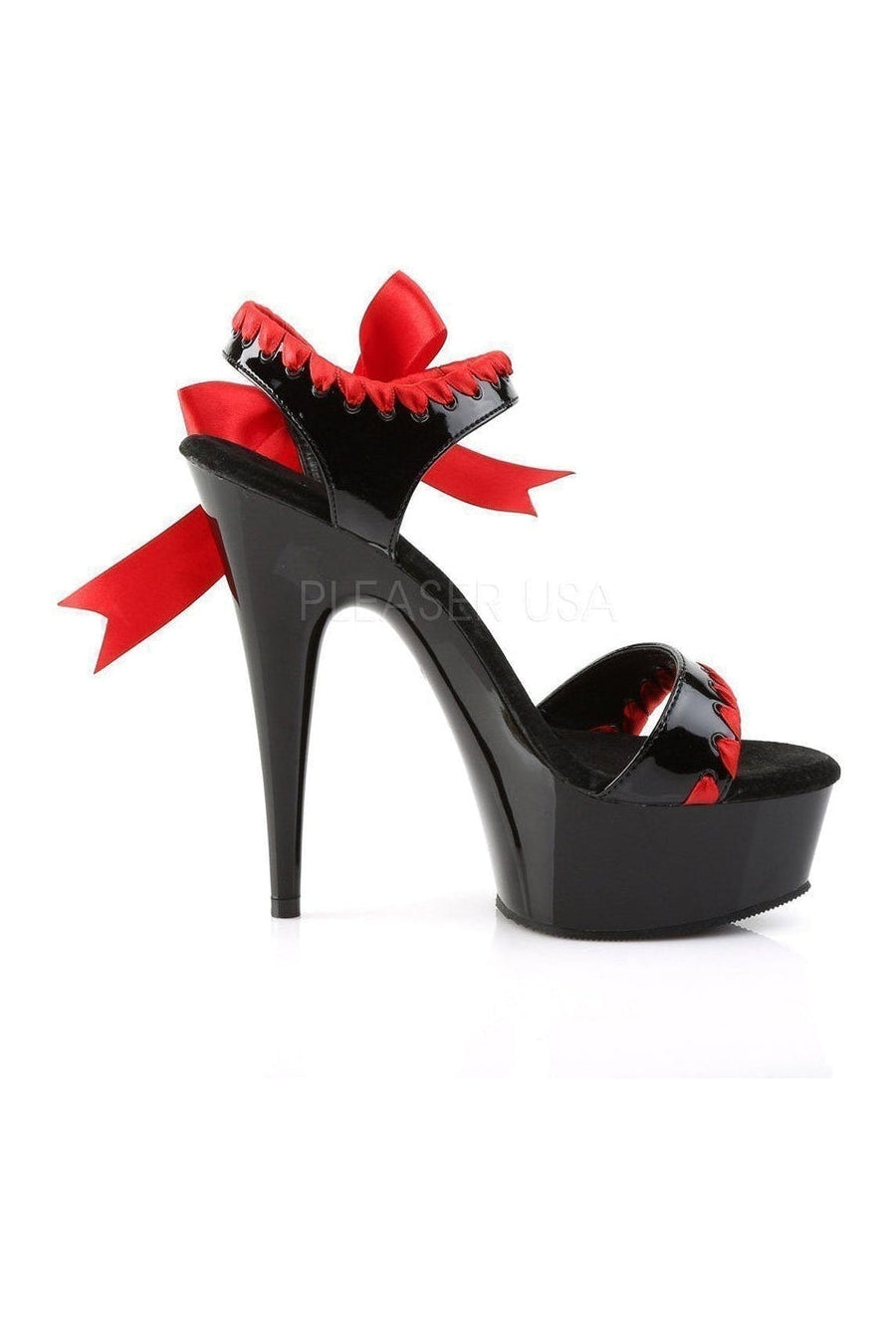 Pleaser DELIGHT-615 Platform Sandal in Black Patent