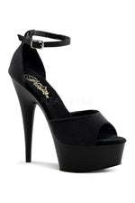DELIGHT-618PS Platform Sandal  | Black Fabric
