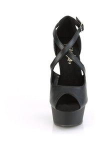 Pleaser DELIGHT-621 Exotic Sandal in Black Faux Leather