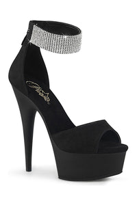 Pleaser DELIGHT-625 Exotic Sandal in Black Fabric from SexyShoes.com