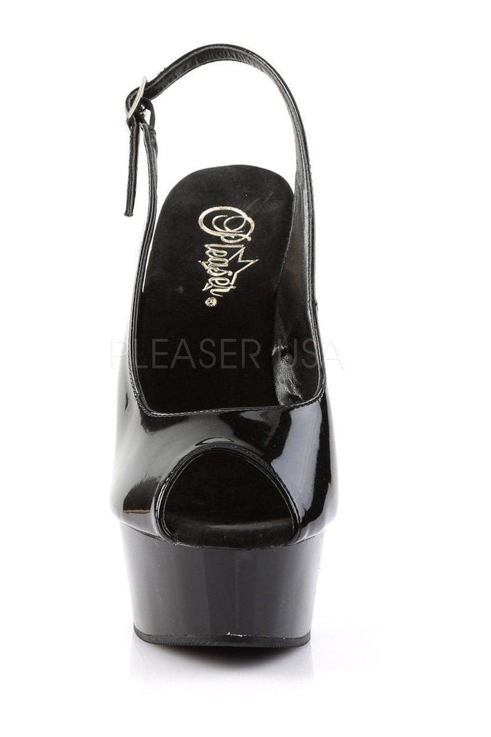 DELIGHT-654 Platform Sandal | Black Patent-Pleaser-Sandals-SEXYSHOES.COM