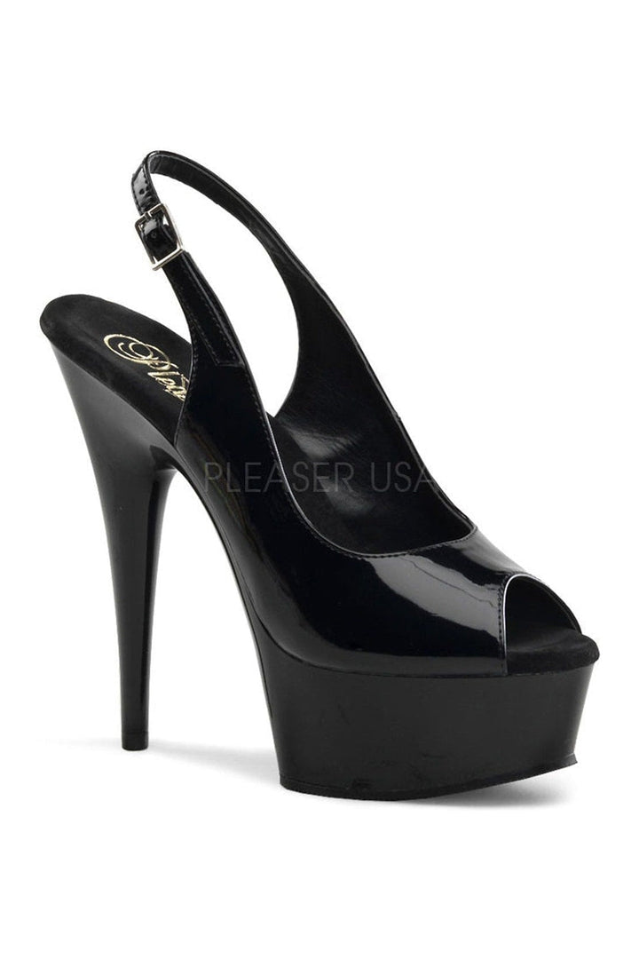 DELIGHT-654 Platform Sandal | Black Patent-Pleaser-Black-Sandals-SEXYSHOES.COM