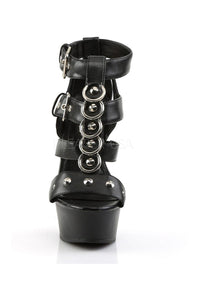 Pleaser DELIGHT-658 Platform Sandal in Black Faux Leather