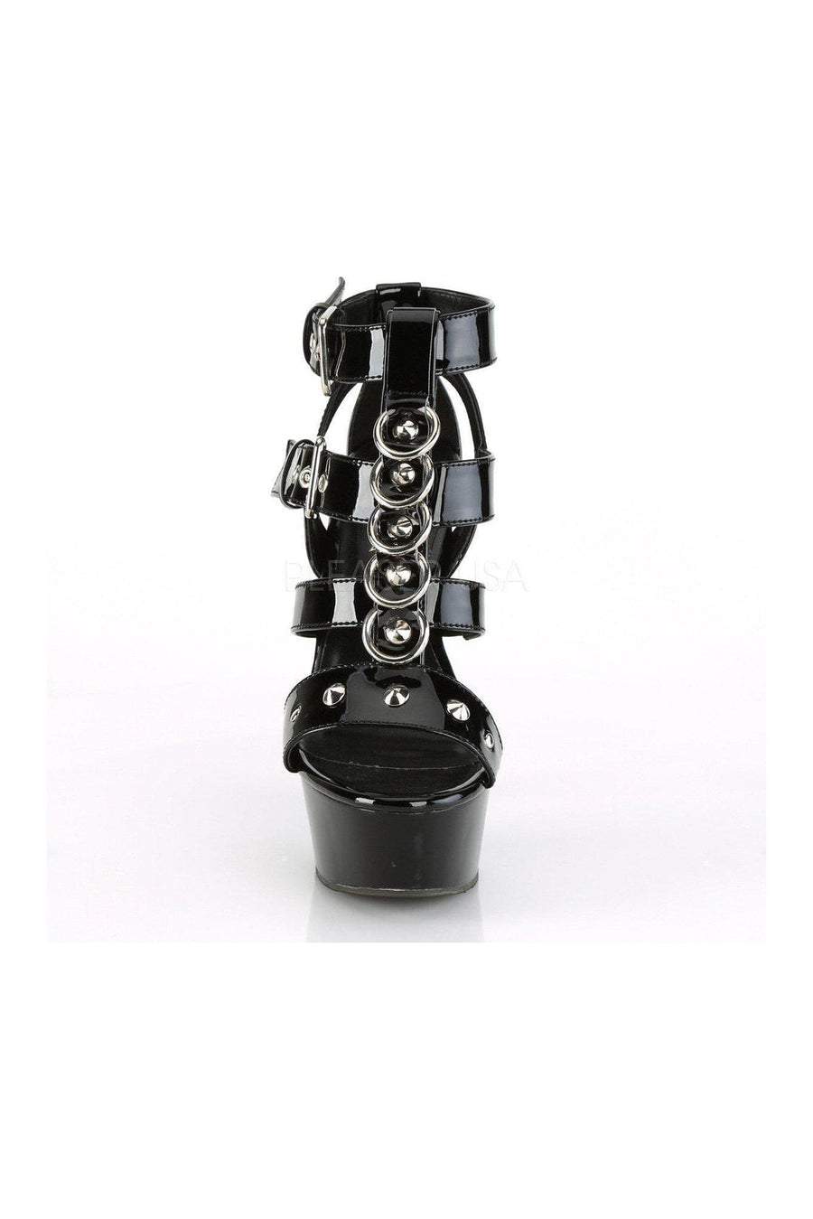 Pleaser DELIGHT-658 Platform Sandal in Black Patent