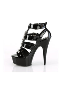 Pleaser DELIGHT-658 Platform Sandal in Black Patent