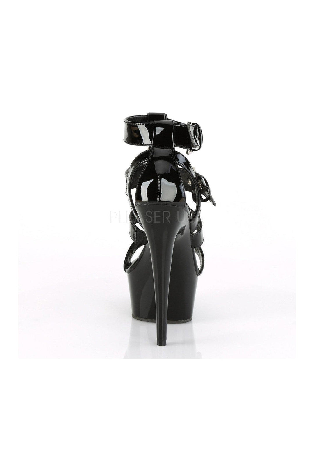 Pleaser DELIGHT-658 Platform Sandal in Black Patent