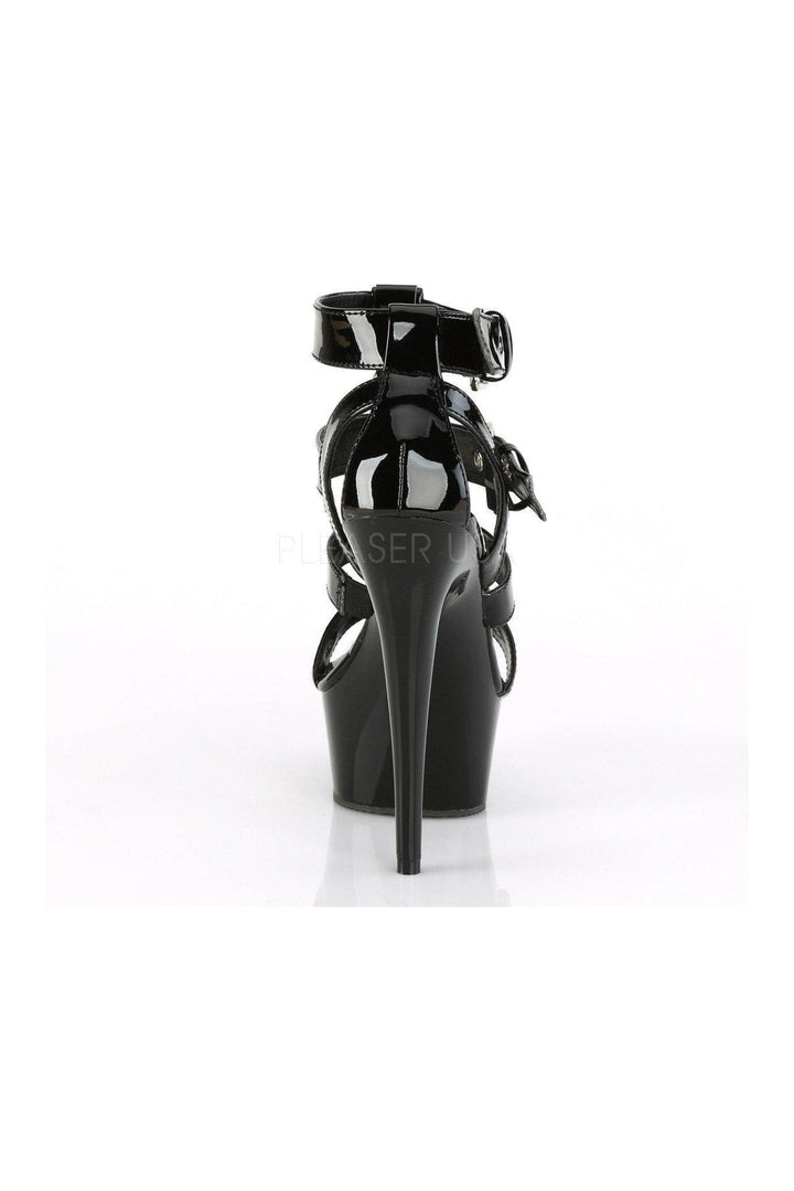DELIGHT-658 Platform Sandal | Black Patent-Pleaser-SEXYSHOES.COM