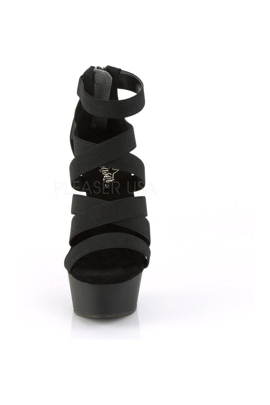 Pleaser DELIGHT-659 Platform Sandal in Black Faux Leather
