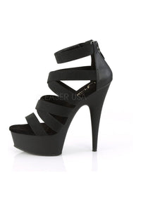 Pleaser DELIGHT-659 Platform Sandal in Black Faux Leather