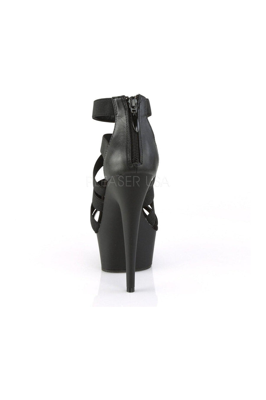 Pleaser DELIGHT-659 Platform Sandal in Black Faux Leather