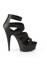 Pleaser DELIGHT-659 Platform Sandal in Black Faux Leather