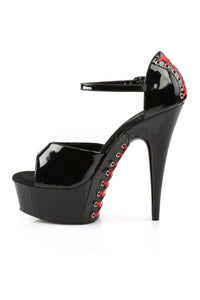 Pleaser DELIGHT-660FH Platform Sandal in Black Patent