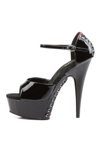 Pleaser DELIGHT-660FH Platform Sandal in Black Patent