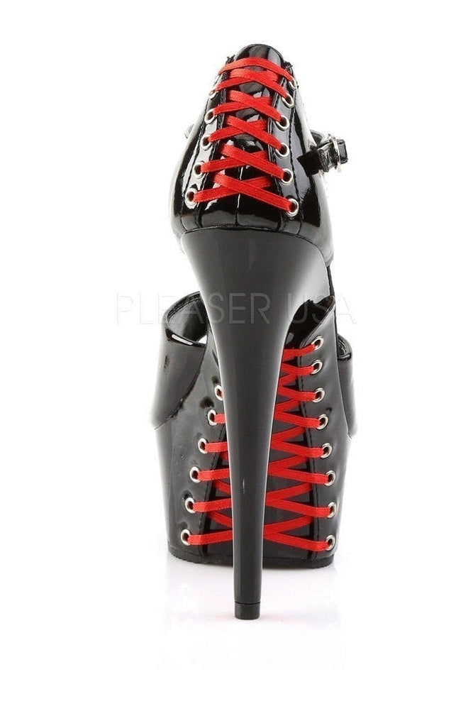 Pleaser DELIGHT-660FH Platform Sandal in Black Patent