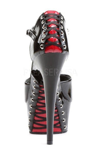 Pleaser DELIGHT-660FH Platform Sandal in Black Patent