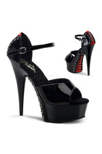 DELIGHT-660FH Platform Sandal  | Black Patent