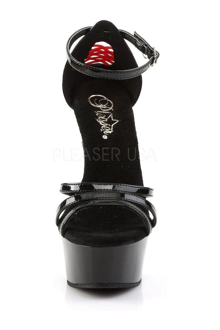 DELIGHT-662 Platform Sandal | Black Patent-Pleaser-Sandals-SEXYSHOES.COM