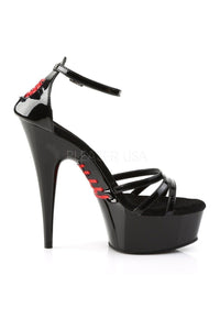 Pleaser DELIGHT-662 Platform Sandal in Black Patent