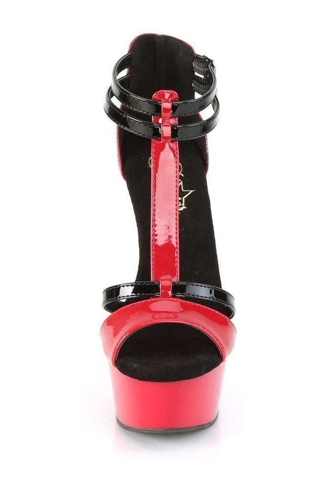 Pleaser DELIGHT-663 Exotic Sandal in Red Patent