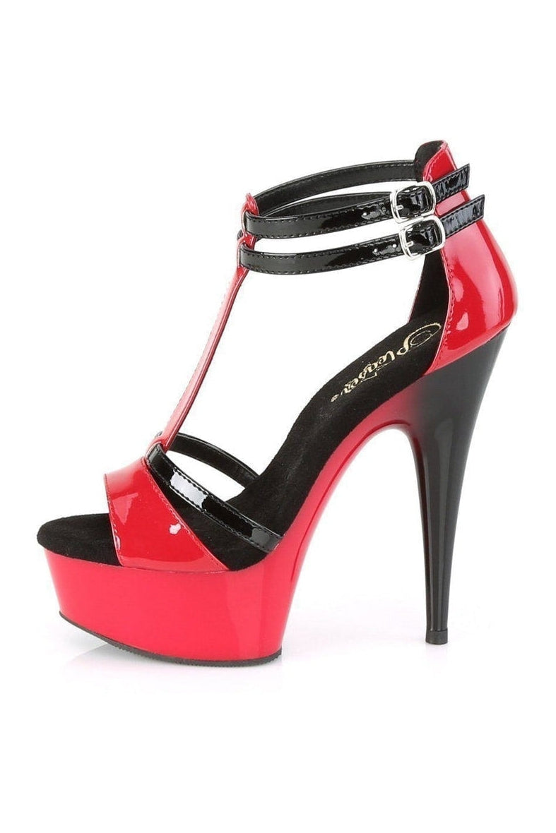 DELIGHT-663 Stripper Sandal | Red Patent-Pleaser