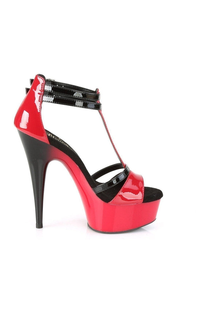 DELIGHT-663 Stripper Sandal | Red Patent-Pleaser