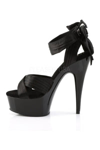 Pleaser DELIGHT-668 Platform Sandal in Black Satin