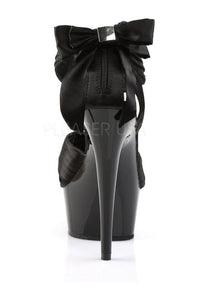 Pleaser DELIGHT-668 Platform Sandal in Black Satin