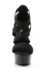 Pleaser DELIGHT-669 Platform Sandal in Black Faux Leather