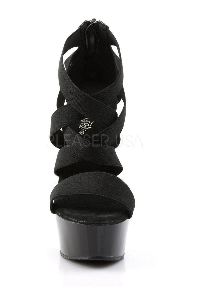 DELIGHT-669 Platform Sandal  | Black elastic