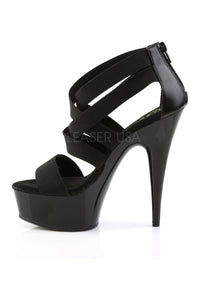 Pleaser DELIGHT-669 Platform Sandal in Black Faux Leather