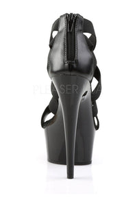 Pleaser DELIGHT-669 Platform Sandal in Black Faux Leather