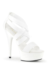 Pleaser DELIGHT-669 Platform Sandal in White Faux Leather from SexyShoes.com