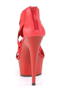 Pleaser DELIGHT-669 Platform Sandal in Red Faux Leather