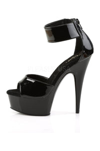 Pleaser DELIGHT-670-3 Platform Sandal in Black Patent
