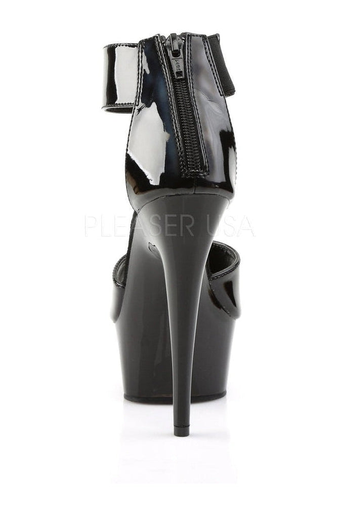DELIGHT-670-3 Platform Sandal | Black Patent-Pleaser-Sandals-SEXYSHOES.COM