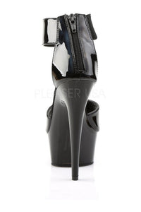 Pleaser DELIGHT-670-3 Platform Sandal in Black Patent