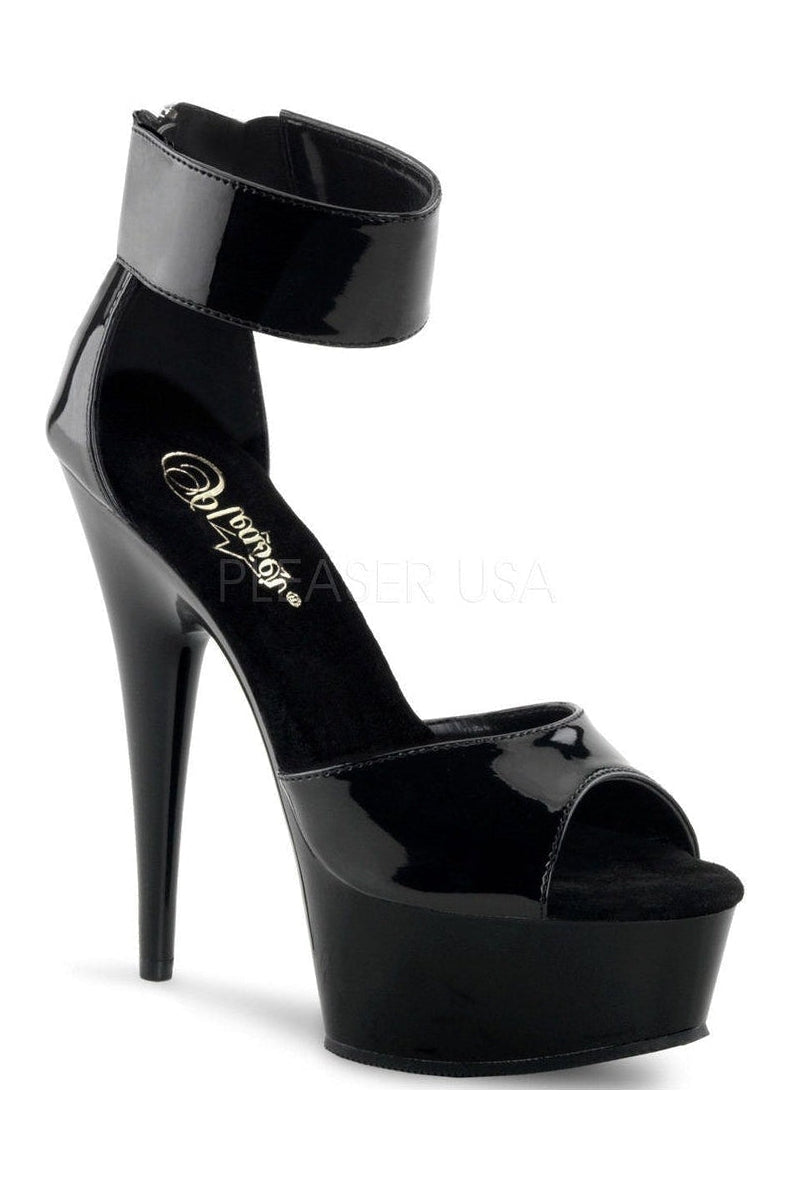 Pleaser DELIGHT-670-3 Platform Sandal in Black Patent from SexyShoes.com