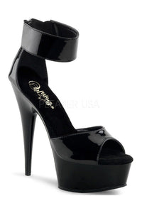 Pleaser DELIGHT-670-3 Platform Sandal in Black Patent from SexyShoes.com