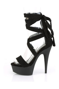 Pleaser DELIGHT-671 Exotic Platform Sandal in Black Faux Leather