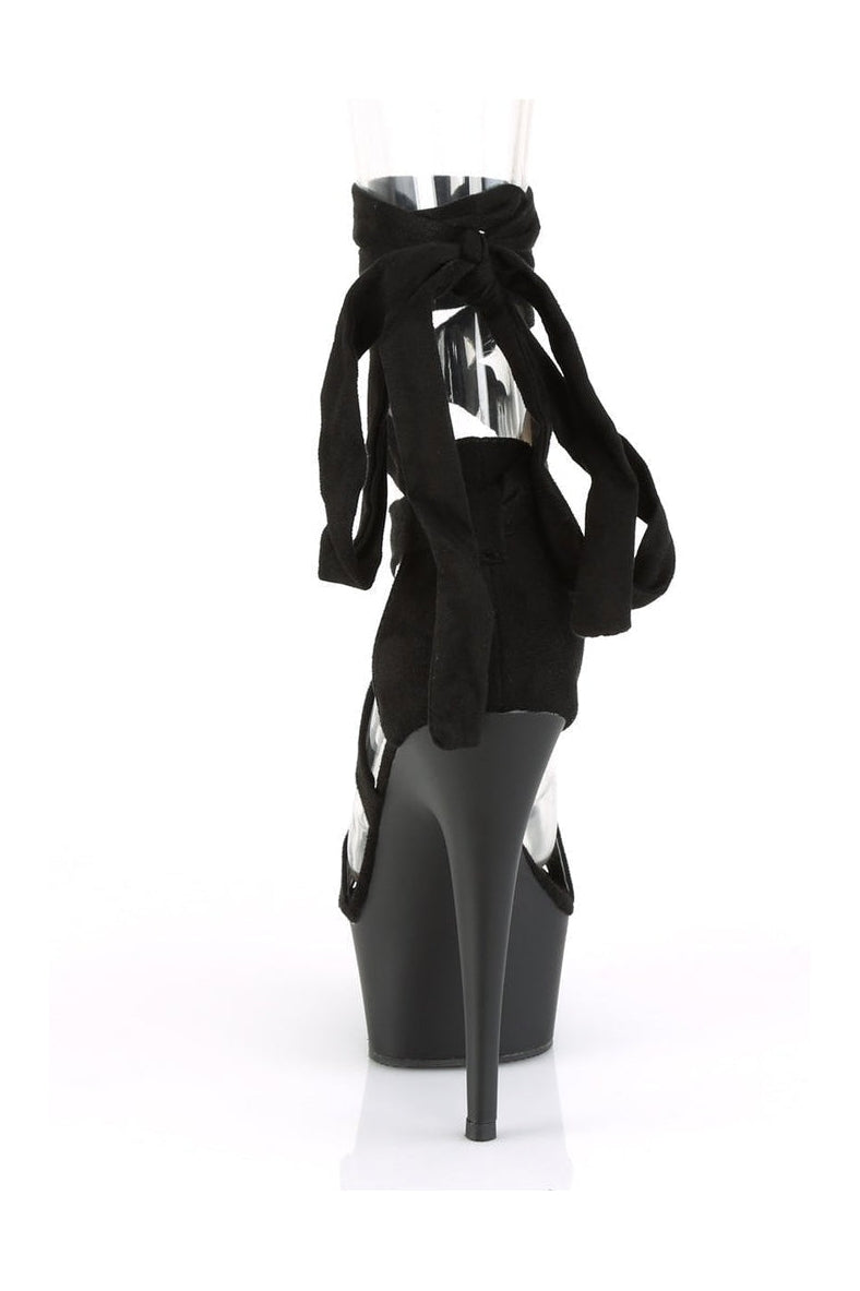 Pleaser DELIGHT-671 Exotic Platform Sandal in Black Faux Leather