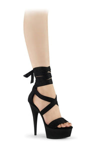 Pleaser DELIGHT-671 Exotic Platform Sandal in Black Faux Leather from SexyShoes.com
